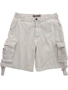 Wear First Baggy Cargo Shorts Mens 38 White 7 Pockets 10" Inseam Y2K Streetwear
